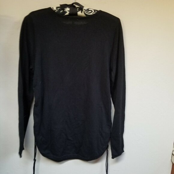 Project Womens Side-Ties Crewneck Sweater XS Black Long Sleeve Pullover New $150 - Picture 2 of 8
